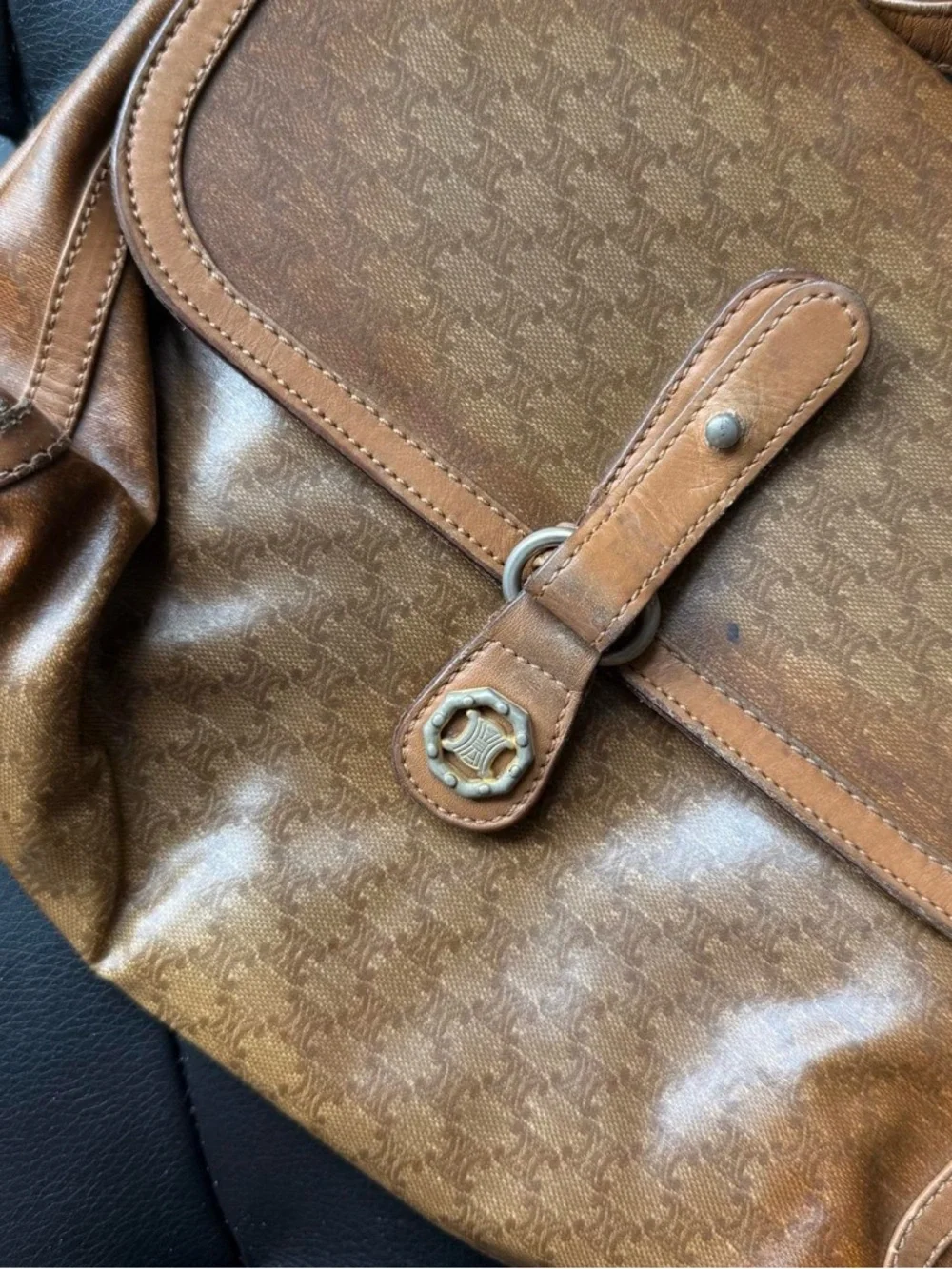 Celine Tan Leather Interior Shoulder Bag - Picture 3 of 8